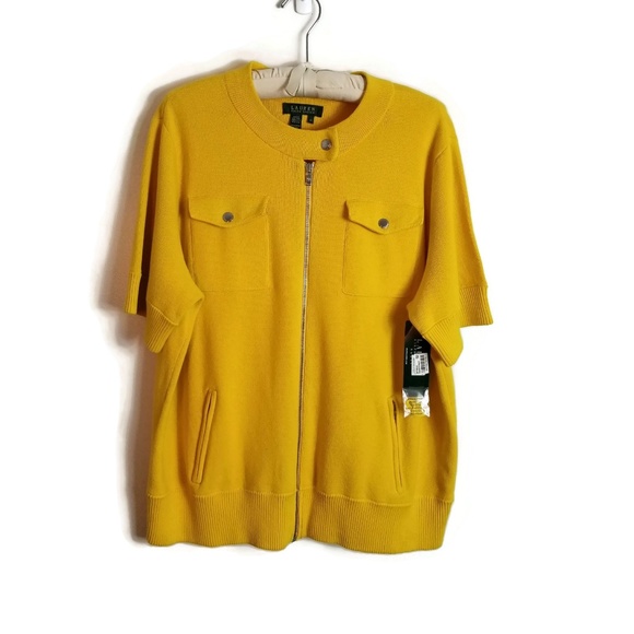 Lauren Ralph Lauren Sweaters - RALPH LAUREN Zip-Up Short Sleeve Cardigan 2X 0072